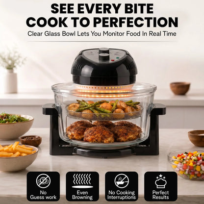 16 Quart Extra Large Oil-Less Air Fryer - Healthier, Crispier Cooking