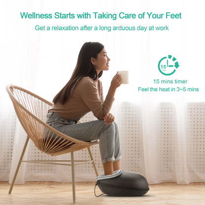Thermal Foot Massager with Deep Kneading, Air Compression & Foot Rollers