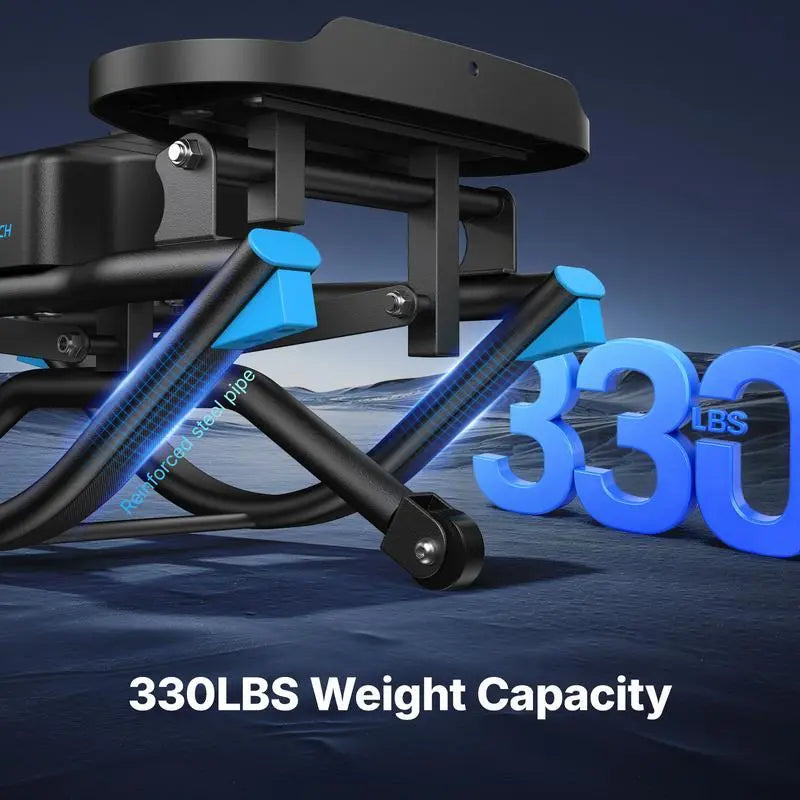 Hydraulic Fitness Stepper | LCD Monitor & Resistance Bands | 330LBS Weight Capacity