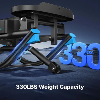 Hydraulic Fitness Stepper | LCD Monitor & Resistance Bands | 330LBS Weight Capacity