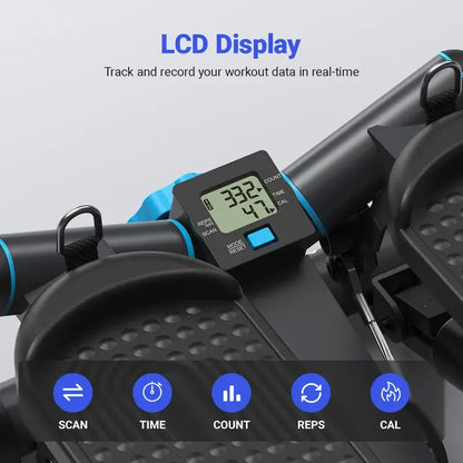 Hydraulic Fitness Stepper | LCD Monitor & Resistance Bands | 330LBS Weight Capacity