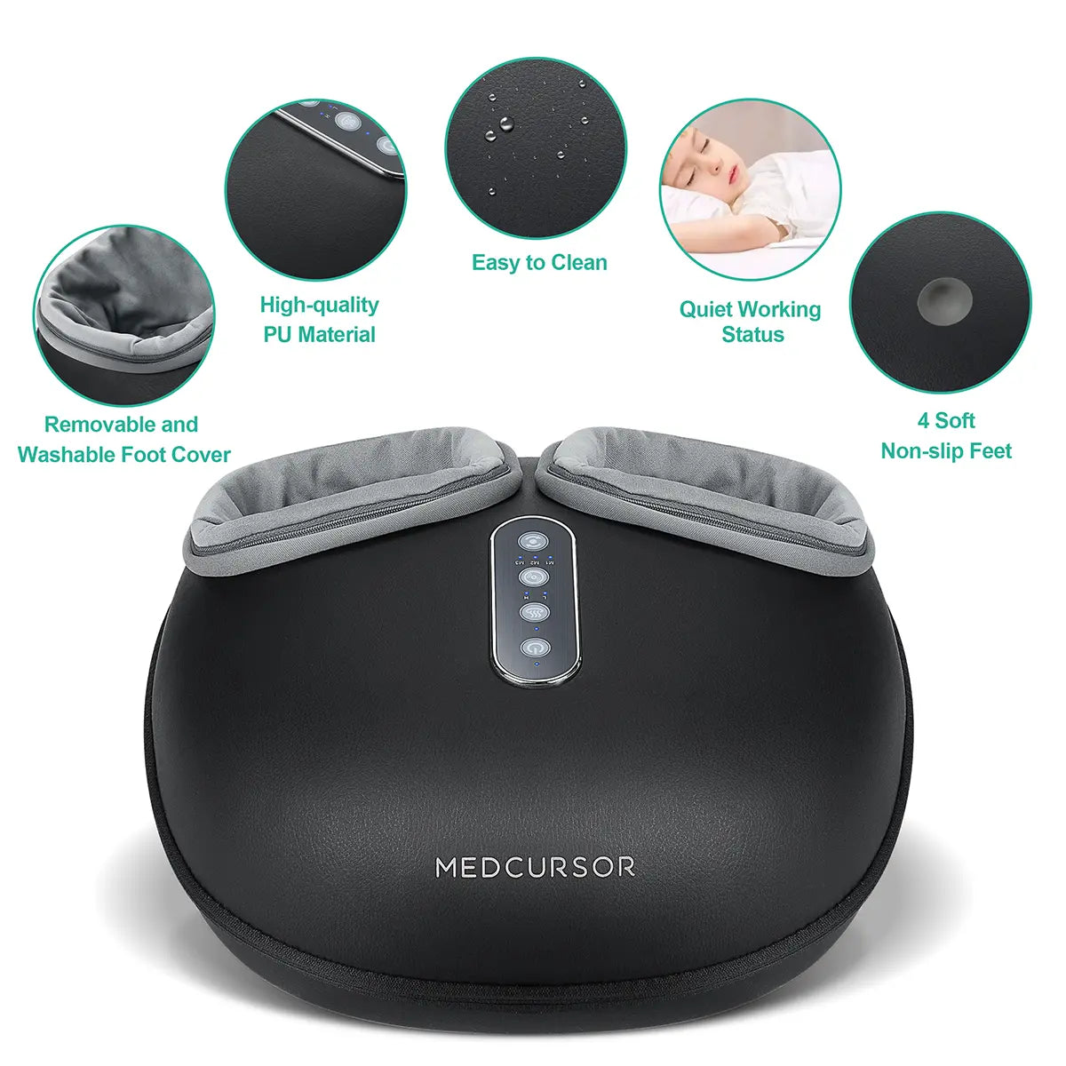 Thermal Foot Massager with Deep Kneading, Air Compression & Foot Rollers
